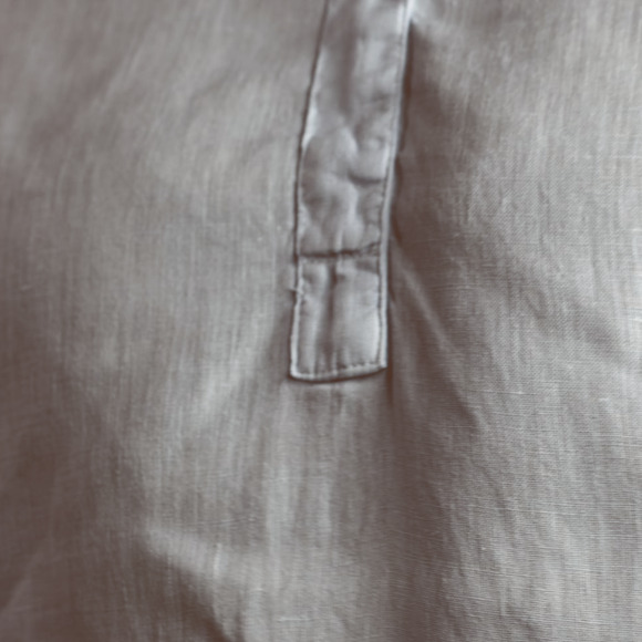 Match Point Linen Tunic Light Blue Collared V Neck Long Sleeve Popover Shirt XL - Picture 9 of 13